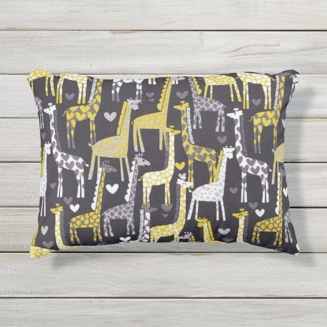 Coussin D'extérieur L'Amour de la Girafe (Devant)