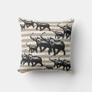 Coussin D'extérieur Lancer l'oreiller éléphants de 16 po x 16 po