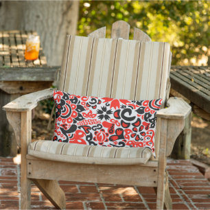 Coussin D'extérieur L'art populaire ukrainien motif floral abstact