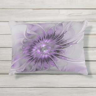 Coussin D'extérieur Lavande Fleur Dream Moderne Abstrait Fractal Art