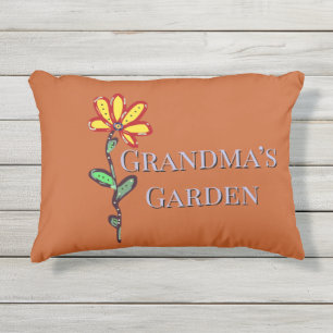 Coussin D'extérieur Le jardin de grand-mère Fleur simple orange