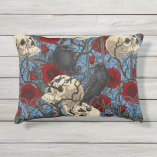 Coussin D'extérieur Le secret de Raven. Illustration gothique sombre e
