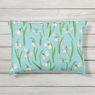Coussin D'extérieur Les chutes de neige sur le bleu du bassin