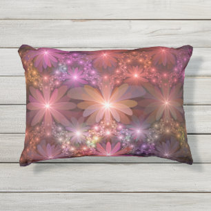 Coussin D'extérieur Lit De Fleurs Coloré brillant Abstrait Fractage Ar