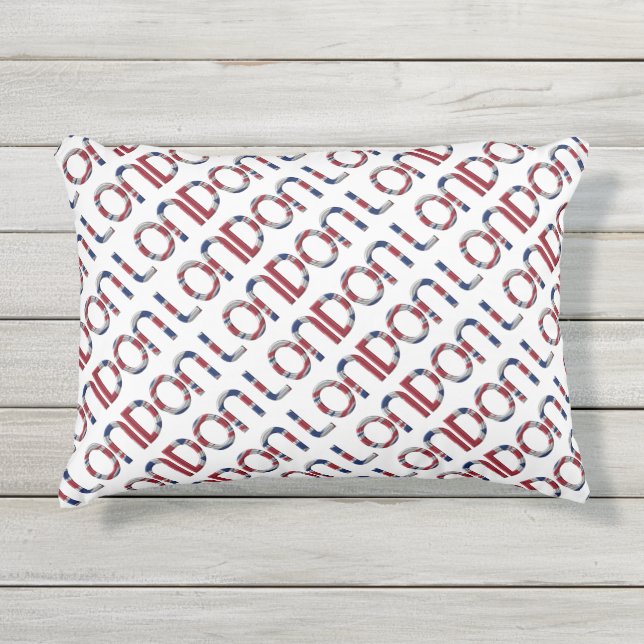 Coussin D'extérieur Londres Union Jack British Drapeau Typographie Élé (Devant)