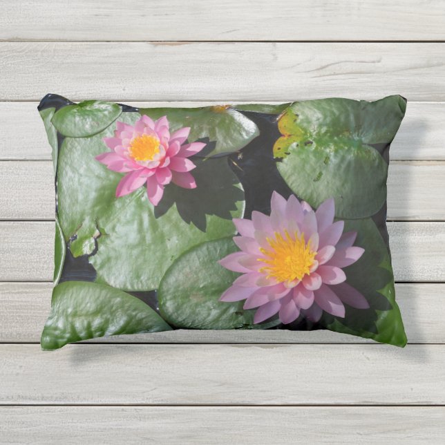 Coussin D'extérieur Lys d'eau rose (Devant)