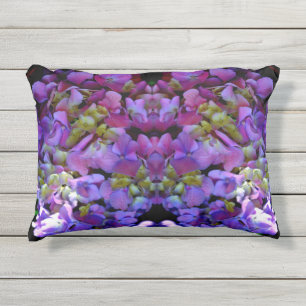 Coussin D'extérieur Magenta Purple bleu jaune Hydrangeas fleurs
