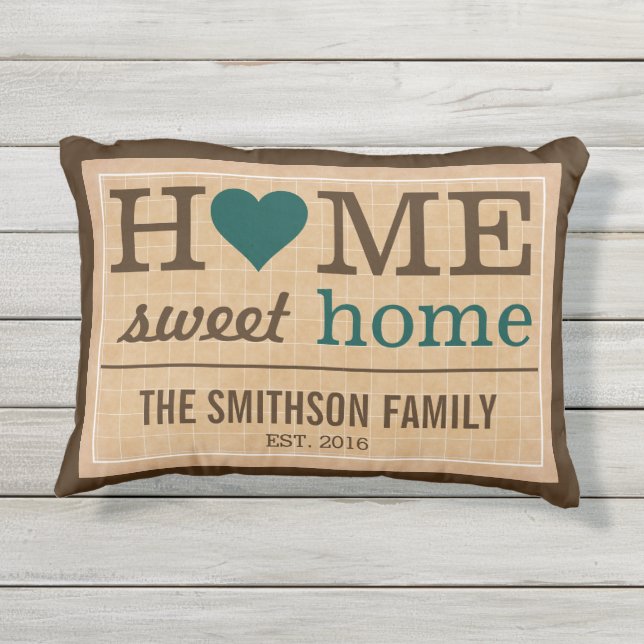 Coussin D'extérieur Maison personnalisée Sweet Home Affiche de bienven (Dos)