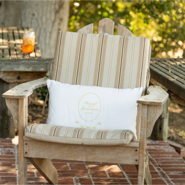 Coussin D'extérieur Mariage blanc et or (Chaise)