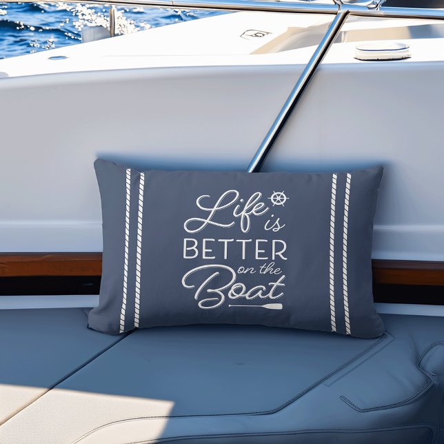 Coussin D'extérieur Marine & White Life est meilleur sur le bateau (Créateur téléchargé)
