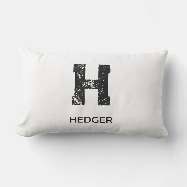 COUSSIN D'EXTÉRIEUR MINIMALIST BLACK ONE LETTER MONOGRAM NAME WHITE (Recto)