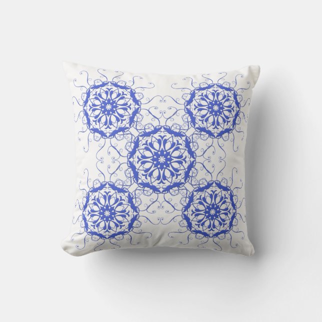 Coussin D'extérieur modèle floral de damassé (Recto)
