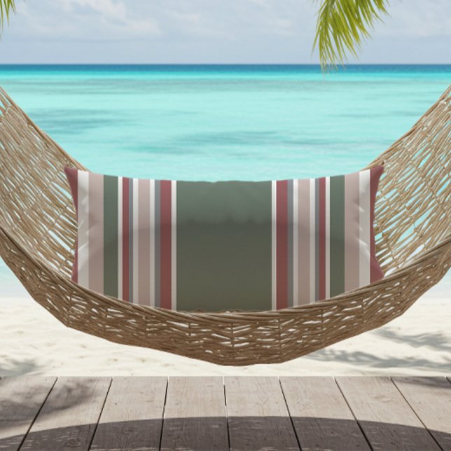 Coussin D'extérieur Moderne rayé Dusty Rose Sage Vert Gris (Créateur téléchargé)