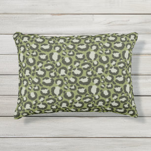Coussin D'extérieur Moss Green Glamour Leopard Spod Poster de animal