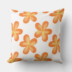Coussin D'extérieur Motif à fleurs orange jaune