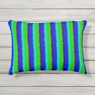 Coussin D'extérieur Motif arc-en-ciel bleu vert abstrait 3D
