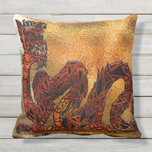 Coussin D'extérieur Motif asiatique dragon chinois