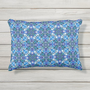 Coussin D'extérieur Motif Boho Blue, Purple et White Circle