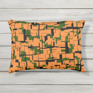 Coussin D'extérieur Motif de caméra numérique noir orange vert