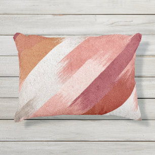 Coussin D'extérieur Motif de coup de pinceau en terre cuite rose moder
