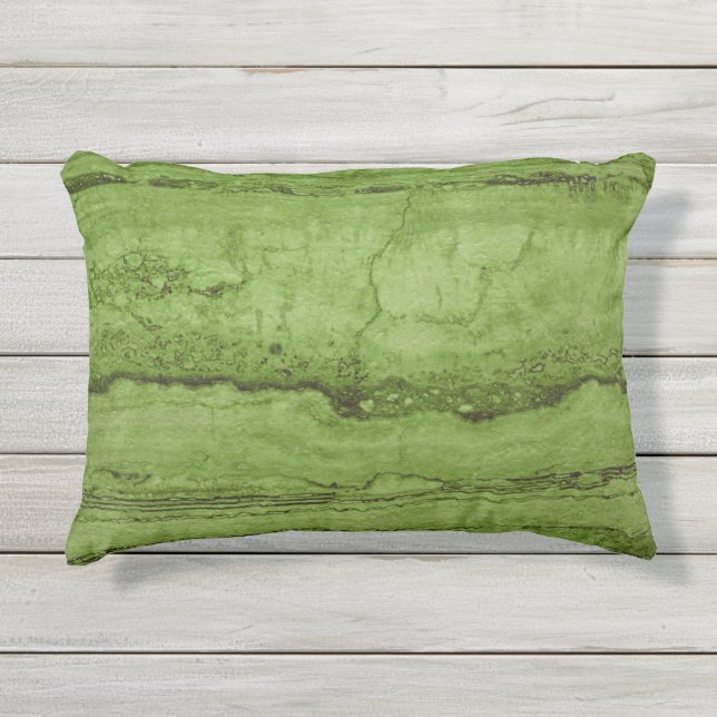 Coussin D'extérieur Motif en marbre de granit abstrait vert (Devant)