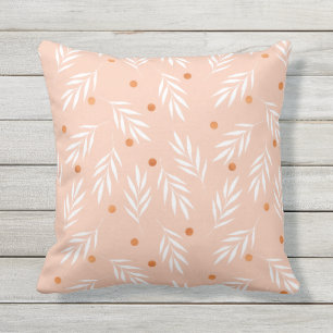 Coussin D'extérieur Motif Feuille moderne Apricot rose