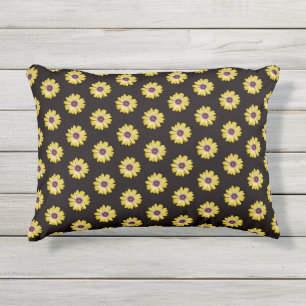 Coussin D'extérieur Motif floral de Marguerite Africaine jaune sur fon