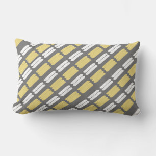 Coussin D'extérieur Motif géométrique Abstrait jaune et gris