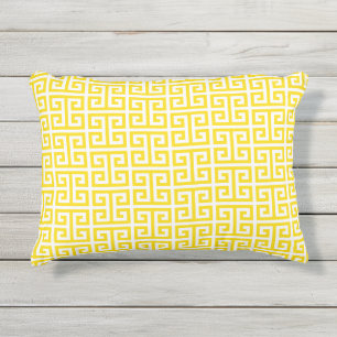 Coussin D'extérieur Motif grec jaune doré