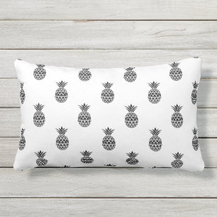 Coussin D'extérieur Motif moderne noir blanc ananas extérieur