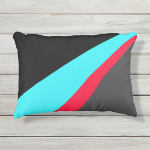 Coussin D'extérieur Motif noir bleu rouge gris