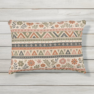 Coussin D'extérieur Motif sans couture géométrique floral Boho Folk