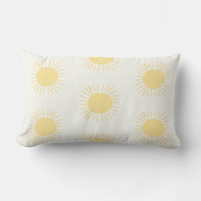 Coussin D'extérieur motif solaire moderne en jaune (Recto)