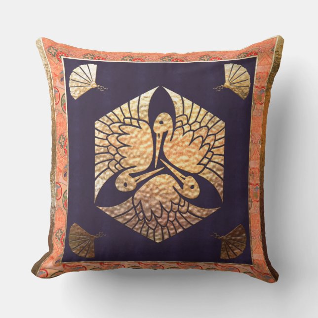 Coussin D'extérieur Motif traditionnel japonais du cygne (Recto)