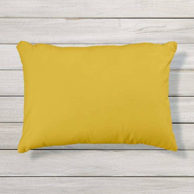 Coussin D'extérieur Moutarde de couleur solide jaune (Devant)