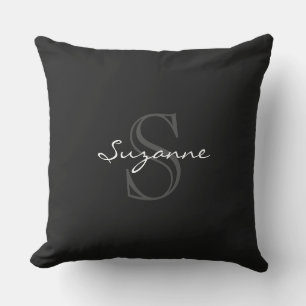 Coussin D'extérieur noir et blanc élégant