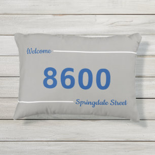 Coussin D'extérieur Numéros de maison gris et bleu Porche d'adresse d