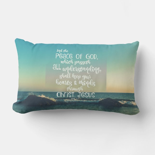 Coussin D'extérieur Océan avec la Bible de la Paix Verse (Recto)