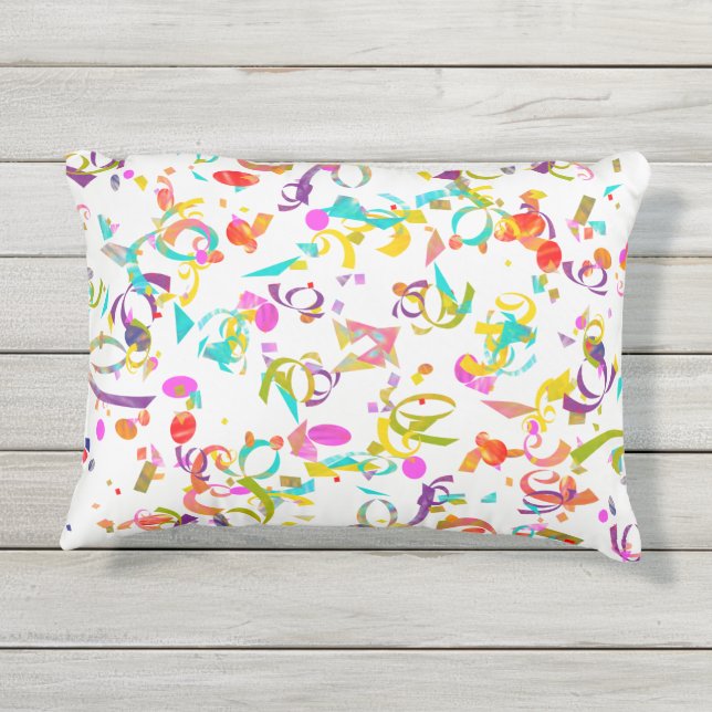 Coussin D'extérieur Oeuvre colorée Confetti Toss (Dos)