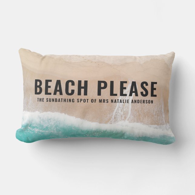 Coussin D'extérieur Offre de plage océanique été drôle typographie (Recto)