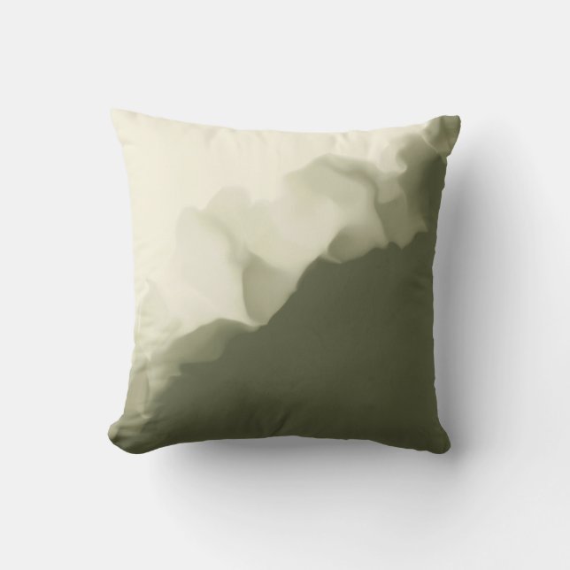 Coussin D'extérieur Olive de fumée vert et bronze (Recto)