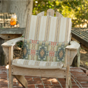 Coussin D'extérieur Olive Green Rust Orange Taupe Beige Tribal Art