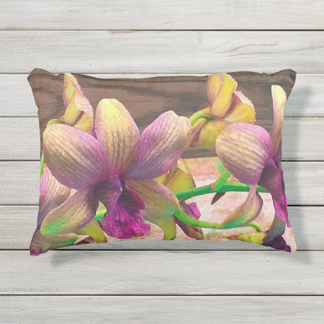 Coussin D'extérieur Orchidées en floraison (Devant)