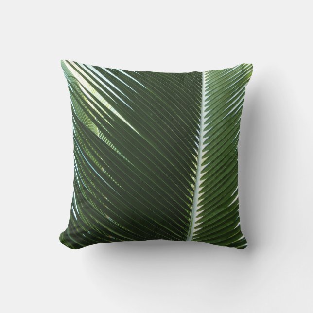 Coussin D'extérieur Overlapping Palm Fronds Tropical Green Abstract (Recto)