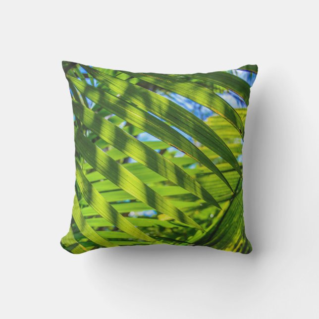 Coussin D'extérieur Palm Fronds Hawaiian Tropical Reversible Outdoor (Recto)