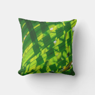 Coussin D'extérieur Palmier Feuilles Carreaux Hawaïen Tropical Extérie