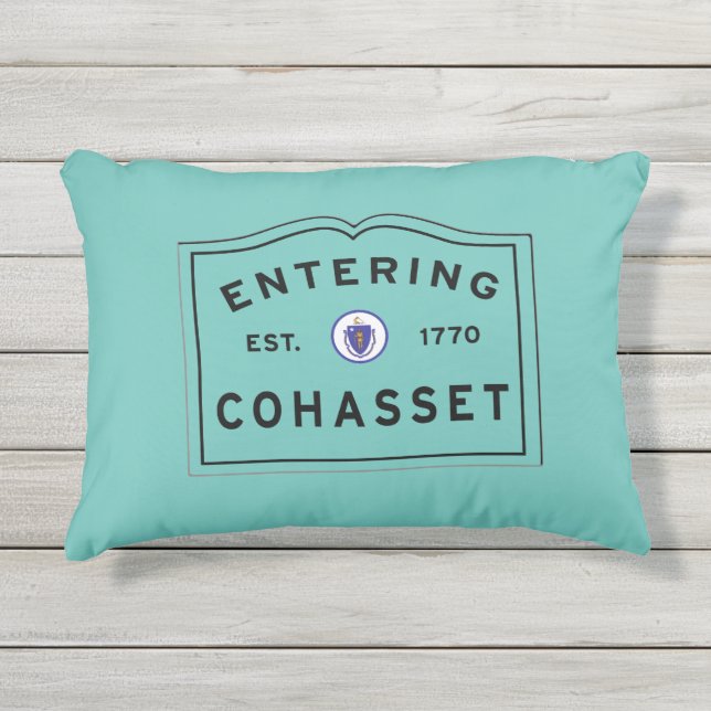 Coussin D'extérieur Panneau de rue COHASSET MASSACHUSETTS (Devant)