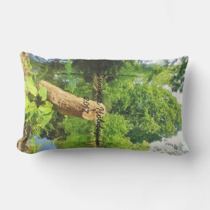 Coussin D'extérieur Parc du lac de la photographie du tronc d'arbre