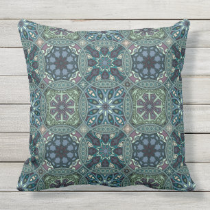 Coussin D'extérieur Patchwork vintage avec les éléments floraux de
