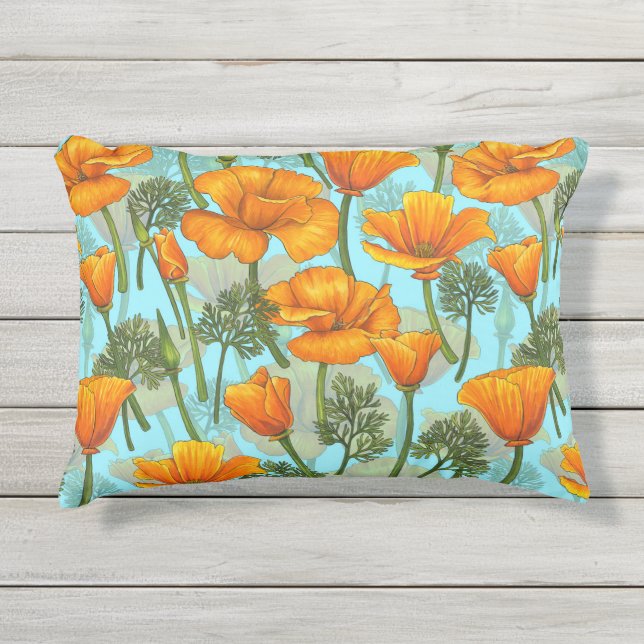 Coussin D'extérieur Pavot de Californie (Devant)